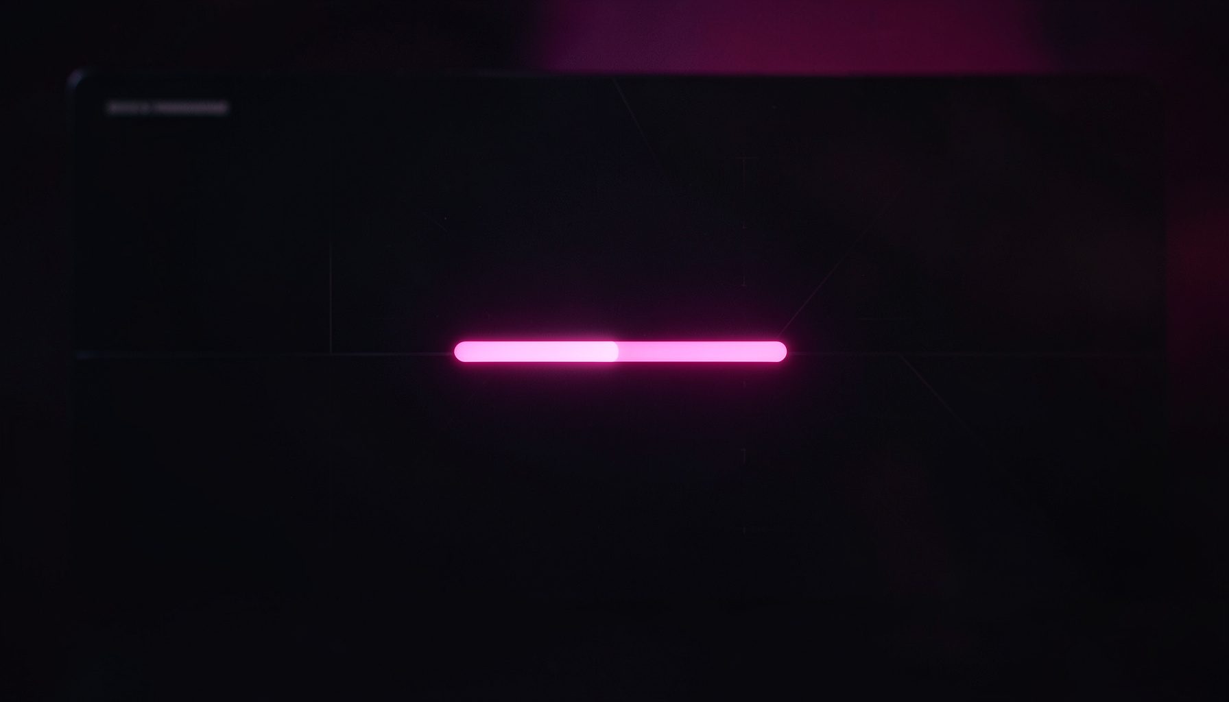 Sleek dark interface mockup with a glowing pink slider control and subtle grid lines